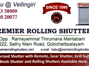 Best Monitorised Rolling Shutter Works in Komarapalayam Paramathi Pothanur R. Pudupatti Rasipuram