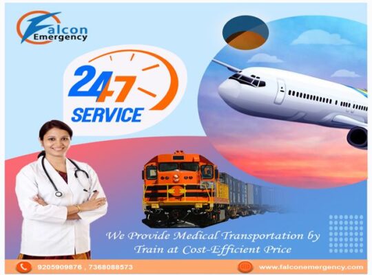 Falcon Emergency Train Ambulance Services in Delhi with Skilled Medical Team